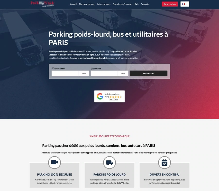 site reservation camion